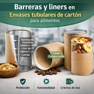 Barreras y liners internos en envases tubulares de cartón para alimentos