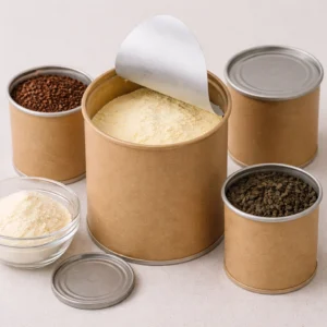 Envases tubulares con foil y tapa metálica para café, té y leche en polvo