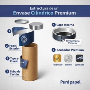 estructura de envase cilindrico premium packaging tubular